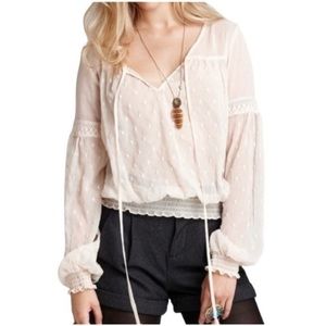 Free People sheer dotted blouse